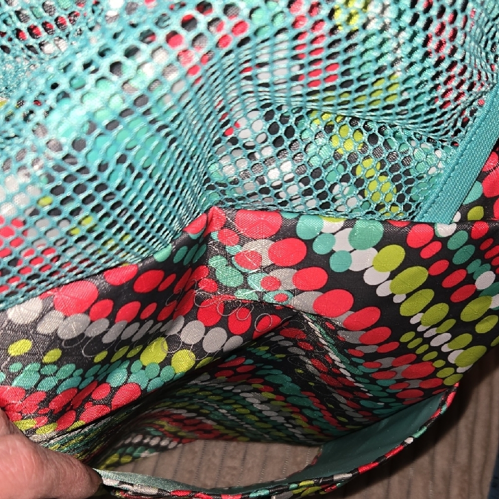 Thirty-One Colorful Dot Stripe Tote - Picture 2 of 12
